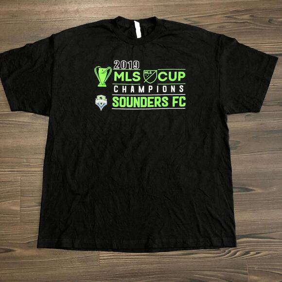 Men’s Black 2019 MLS Sounders FC Cup Champions Graphic Tee - Picture 1 of 5